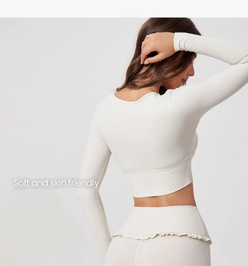 Women's Sportswear Yoga Set 2PCS Gym Clothes Yoga Suits For Women Fitness Set Tracksuits Yoga Long Sleeve Gym Flared Leggings