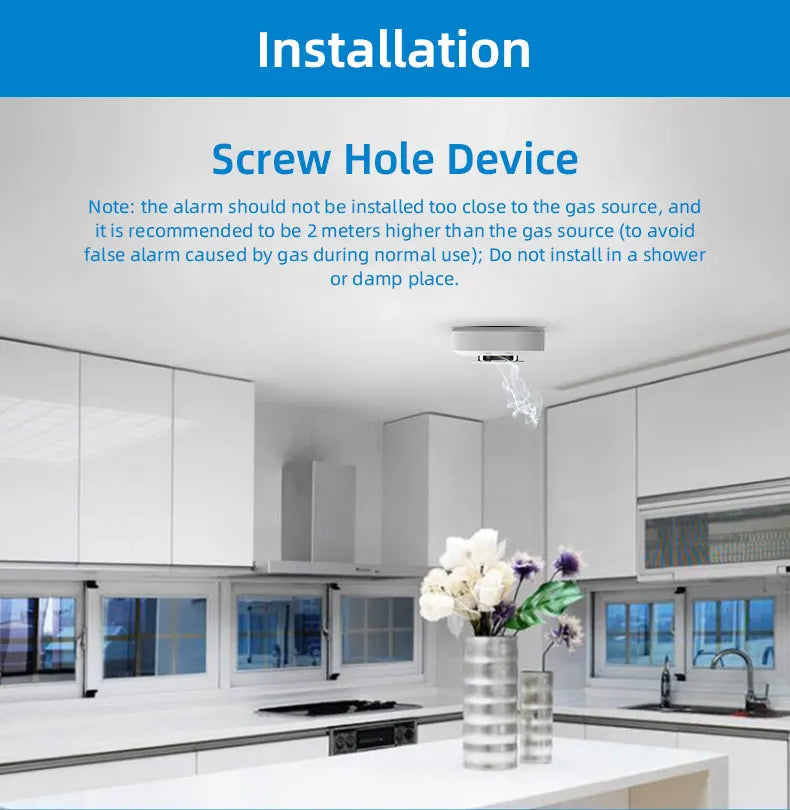 Independent Smoke Detector Sensor For Home Warehouse Security Smart Fire Alarm With Replaceable Battery