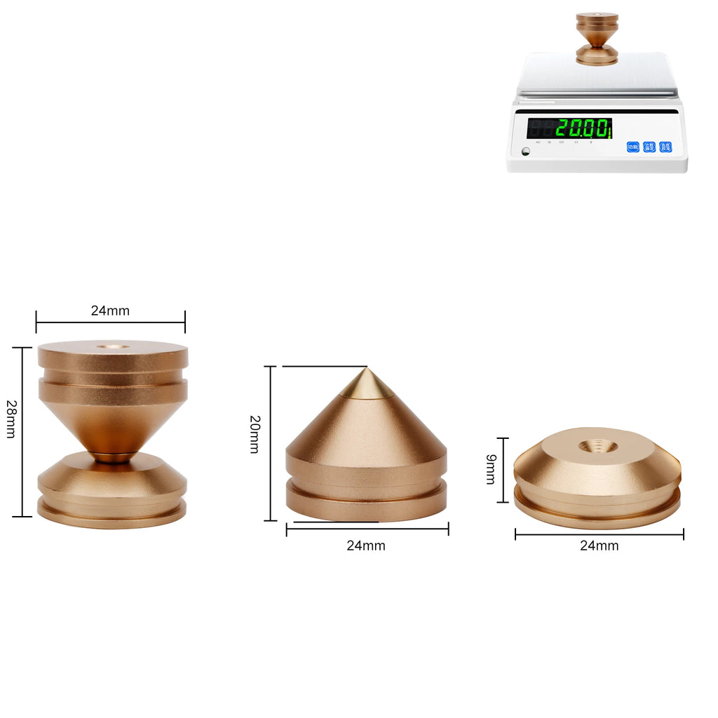 Speaker Stand Feet Foot Pad aluminium alloy metal Spikes Cone Floor Foot Nail for loudspeakers Shoes Spike shock absorber