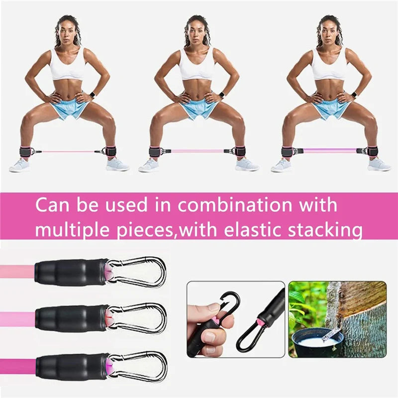 Resistance Band Set Workout Exercise Equipment Ankle Straps Fitness Yoga Elastic Bands for Home Gym Men and Women Sport