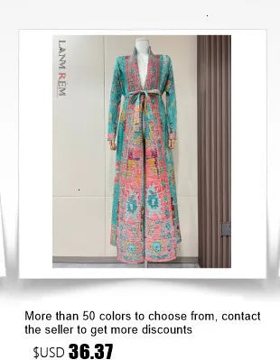 LANMREM Fashion Designer Print Pleated Windbreaker Women Scraf Collar Belt Gathered Waist Contrast Color 2024 New Coat 32C1261 - trendingshoping.com