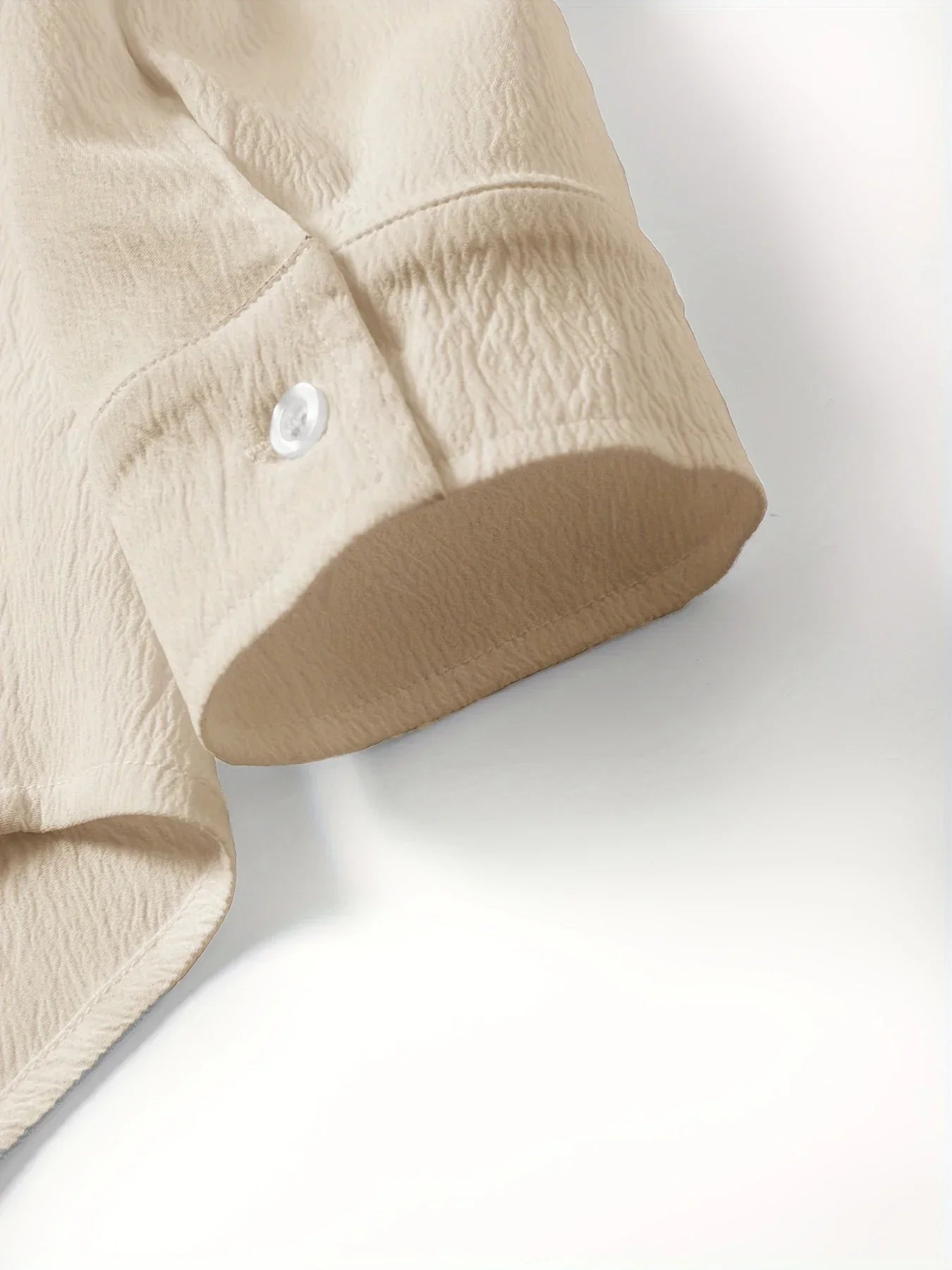 Men’s Long Sleeve Shirt and Pants Set Solid Color Tracksuit Beach Vacation Wear