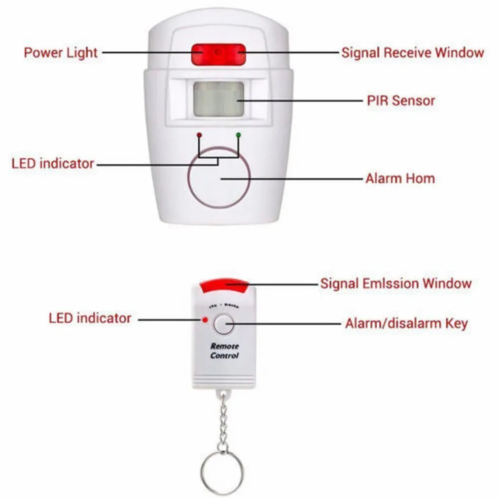 Smart Wireless Home Security Alarm System With Infrared Motion Sensor Two Remote Controls Anti Theft Alert