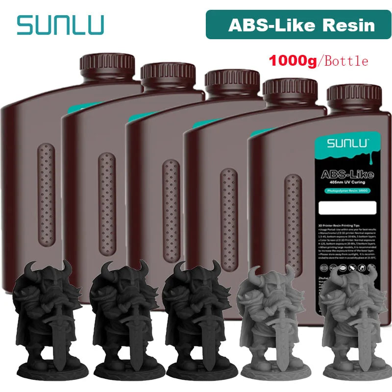 SUNLU ABS-Like 3D Printer Resin – 405nm Rapid UV-Curing, Water Washable, 1000g Bottle