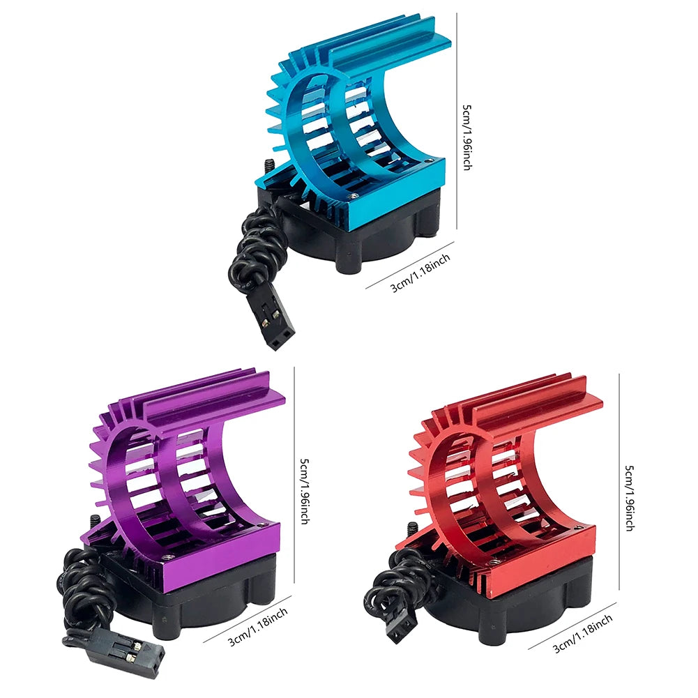 RC 380 390 2838 2845 2847 Brushless Motor RC Motor Fan Aluminum Cover Heat Sink with Cooling Fan for 1/14 1/16 1/18 RC Car - trendingshoping.com