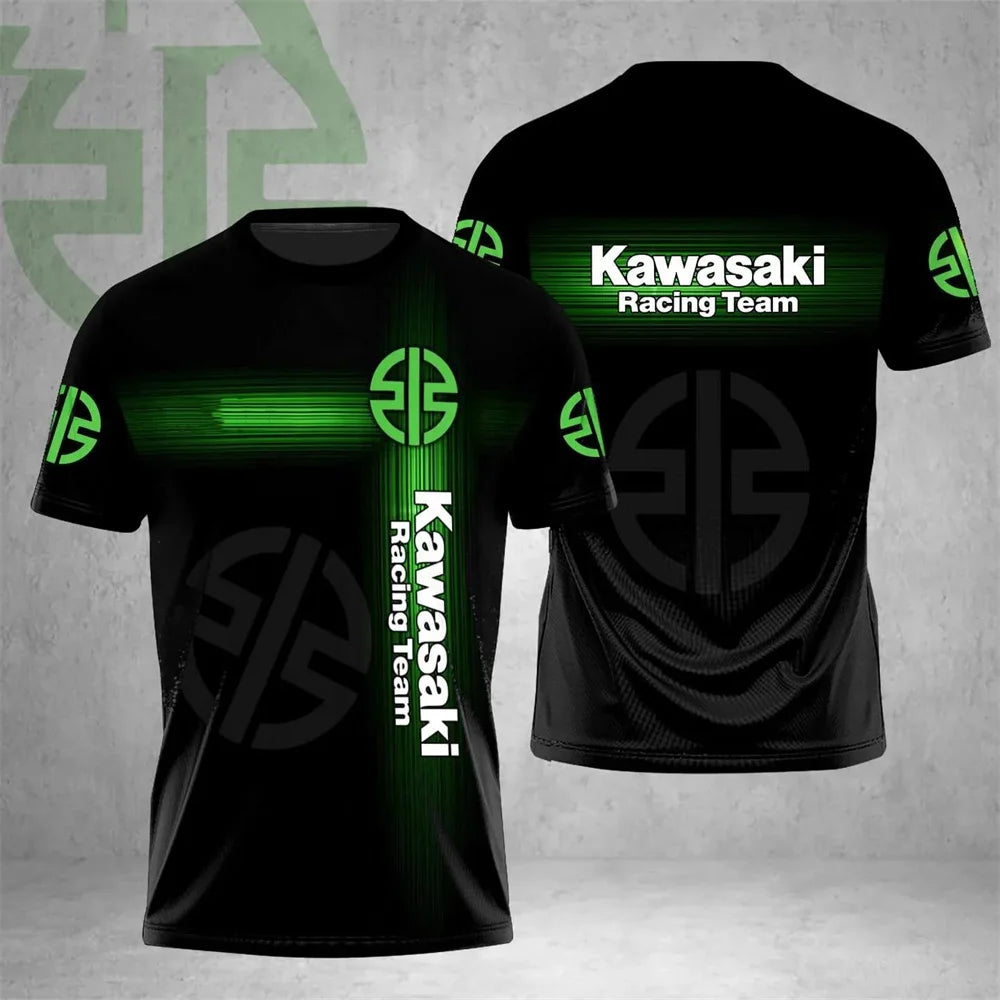 Kawasaki Racing Team Men’s T-Shirt Quick Dry Short Sleeve Motorcycle Sportswear