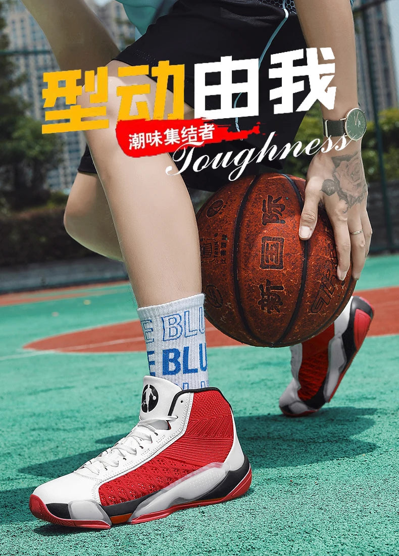 Men’s High-Top Basketball Sneakers | Breathable Non-Slip Outdoor Sports Shoes