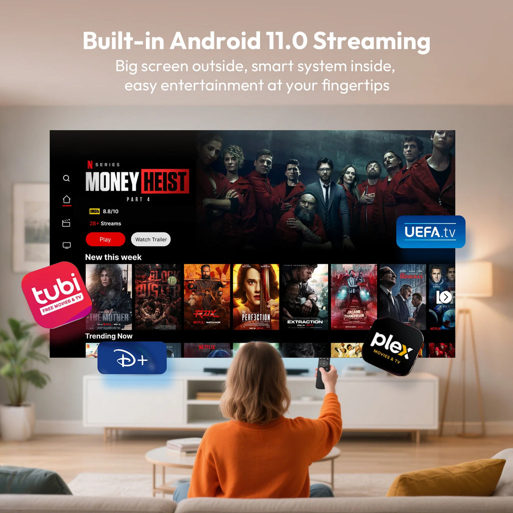 XGODY Projector Gimbal 3S Short Throw 4K Android 11 250ANSI Wifi6 Mini BT5.4 Projector Native 720P Home Cinema Outdoor Portable