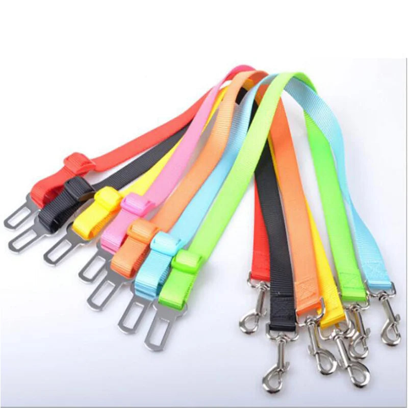 Adjustable Dog Cat Car Safety Belt Harness Leash