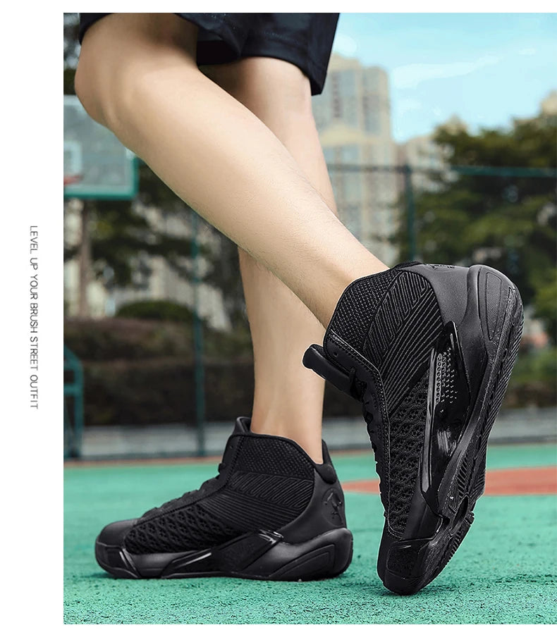 Men’s High-Top Basketball Sneakers | Breathable Non-Slip Outdoor Sports Shoes