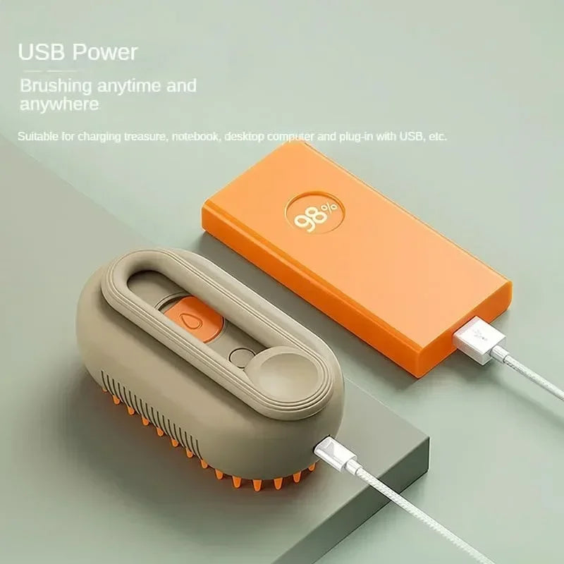 Electric Spray Pet Brush 3 In 1 Dog Cat Grooming Massage Brush For Removing Loose Hair