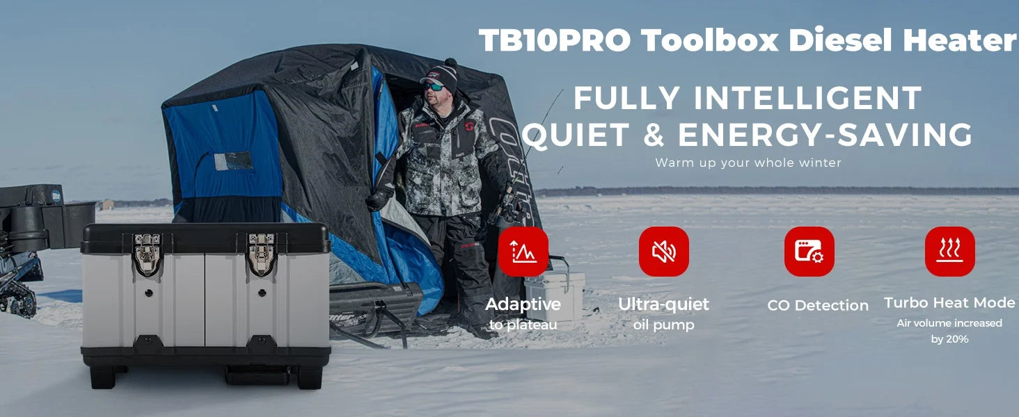 Sunster TB10pro 8KW Portable Diesel Air heater 12V/24V/220V w/Bluetooth APP/Ventiation mode/CO monitoring For Car Home Camper RV - trendingshoping.com