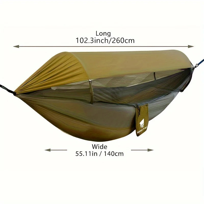 Double Camping Hammock With Mosquito Net Easy Setup Portable Outdoor Travel Tent Bed