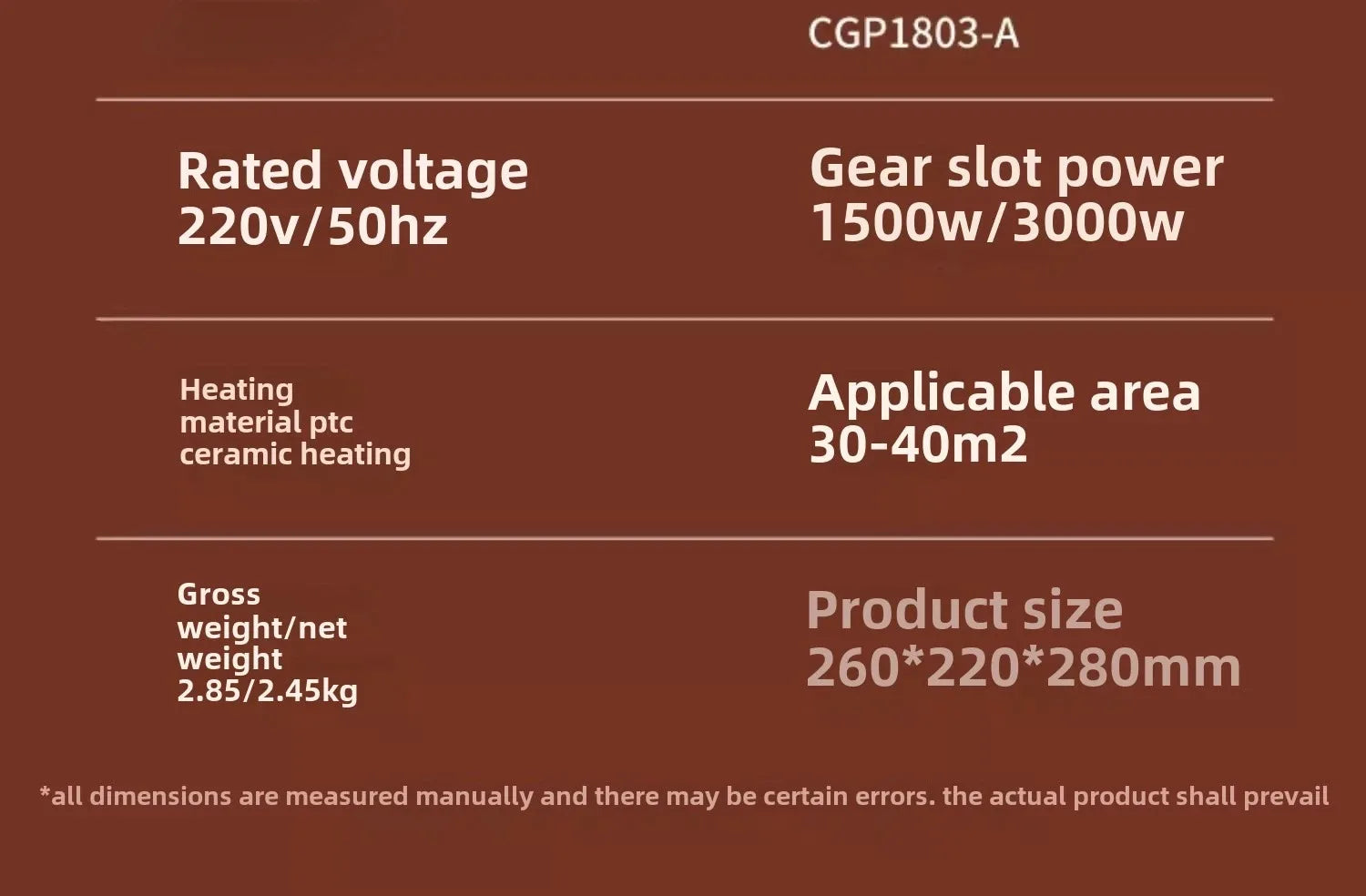 Smart Temperature-Controlled Fan Heater Fast Heating with Smart Thermostat Multi-Purpose Heater For Home And Commercial Use