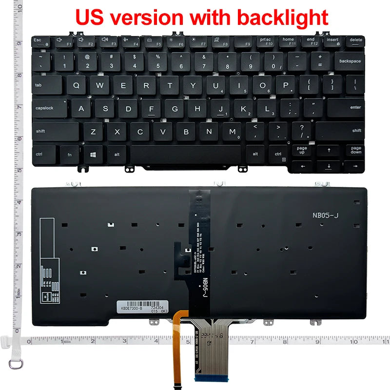 US English NEW Laptop Keyboard For Dell Latitude 3300 5200 5300 7200 3301 7290 5310 7301 7300 E7300 E5300 5300 2-in-1 P97G - trendingshoping.com