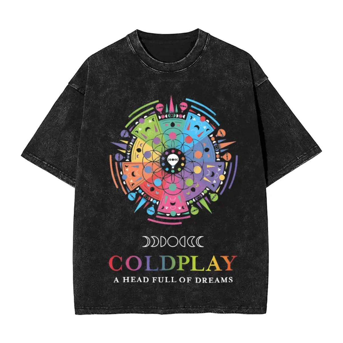 Head Full of Dreams Washed T Shirts Streetwear Novelty T-Shirt Coldplays World Tour 2024 Tee Shirt Cotton High Street