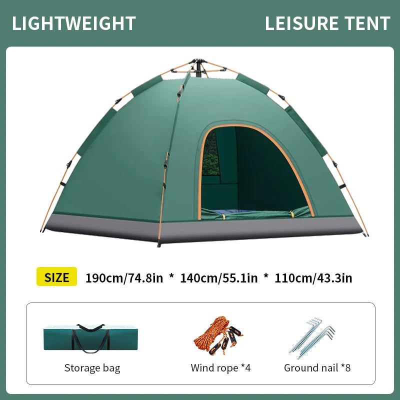 Outdoor Camping Tent Fully Automatic Quick Setup Foldable Double Layer For Overnight Stay
