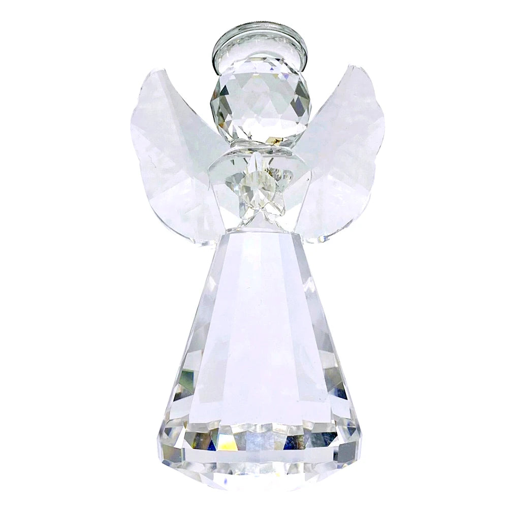 Clear Crystal Angel Figurines Glass Angel  Home Decor Christmas Birthday Gifts