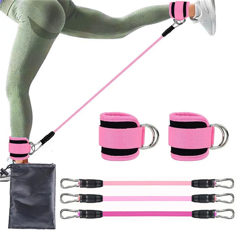 Resistance Band Set Workout Exercise Equipment Ankle Straps Fitness Yoga Elastic Bands for Home Gym Men and Women Sport