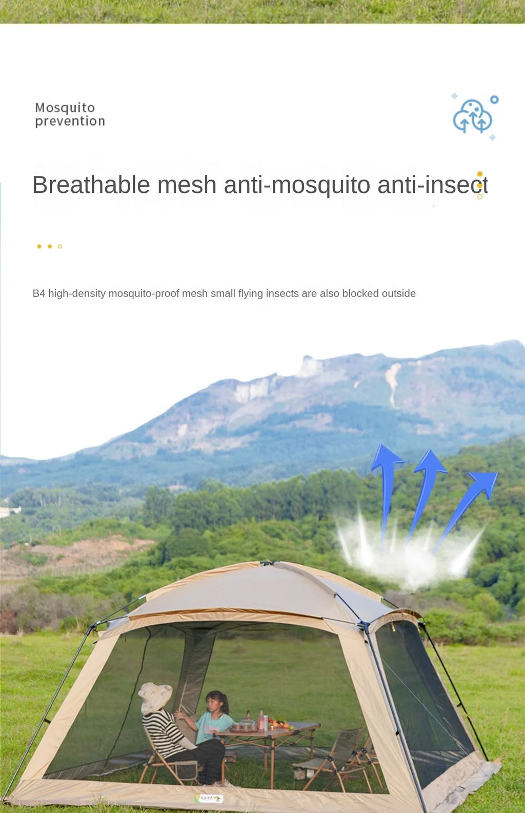 Outdoor Camping Mosquito Net Tent For 6 To 15 Person Rainproof Silver Coated Sunscreen Beach Picnic Sunshade Canopy