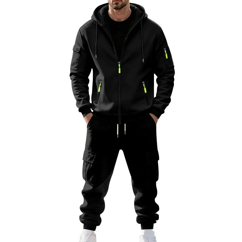 Men’s Winter Heavy Fleece Zip-Up Hoodie – Warm Casual Sportswear