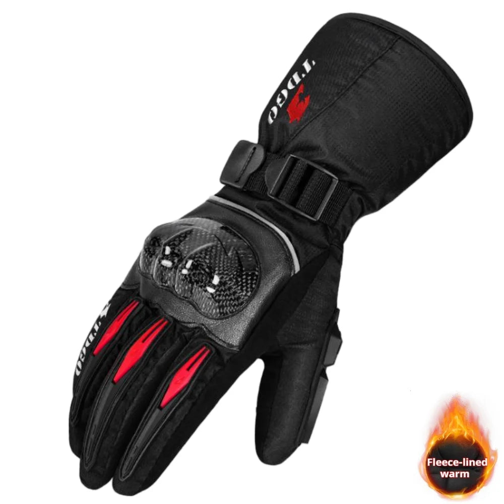 Motorcycle long gloves, hard shell protection, thickened in winter for warmth, suitable for off-road and riding, touch screen