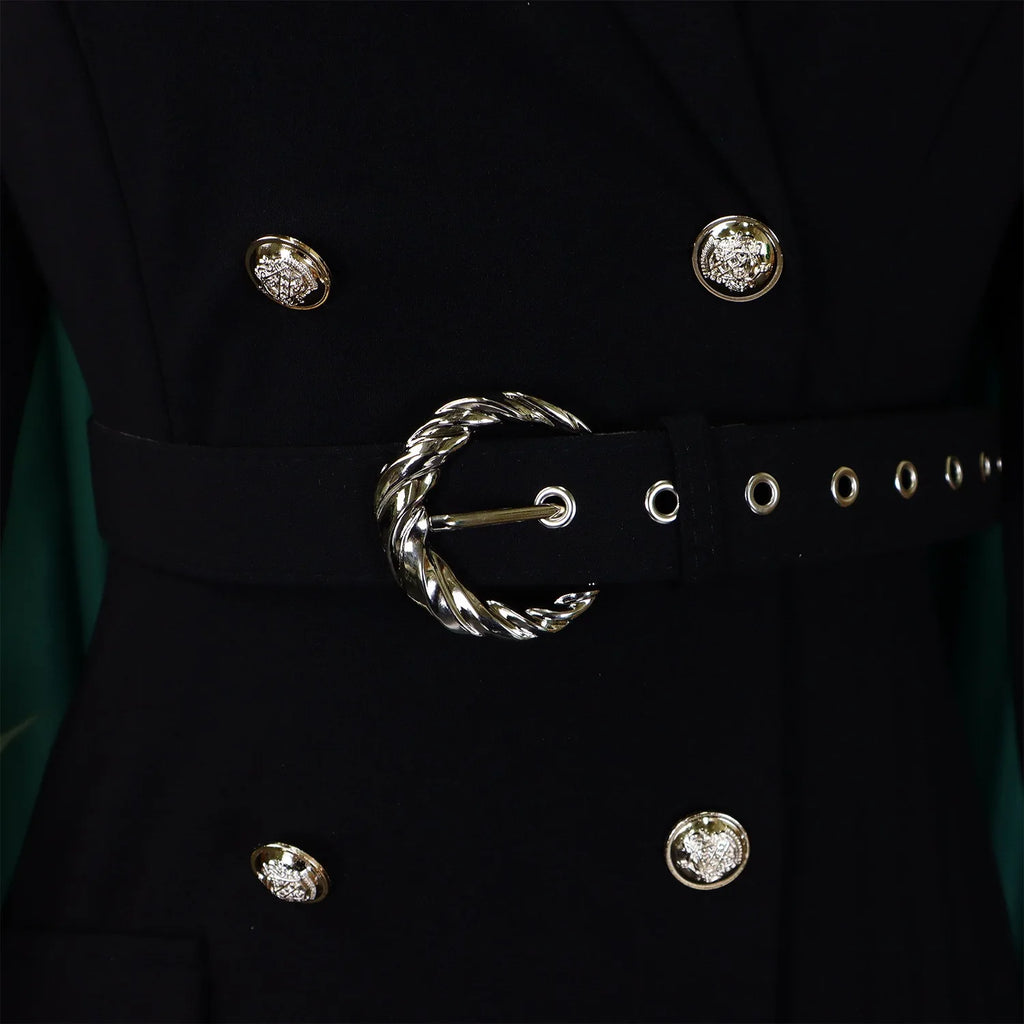 Elegant Dresses for Woman 2024 Autumn Winter New Trends Notched Collar Full Sleeve Sashes Pleated Mid Calf Solid Fashion Dress