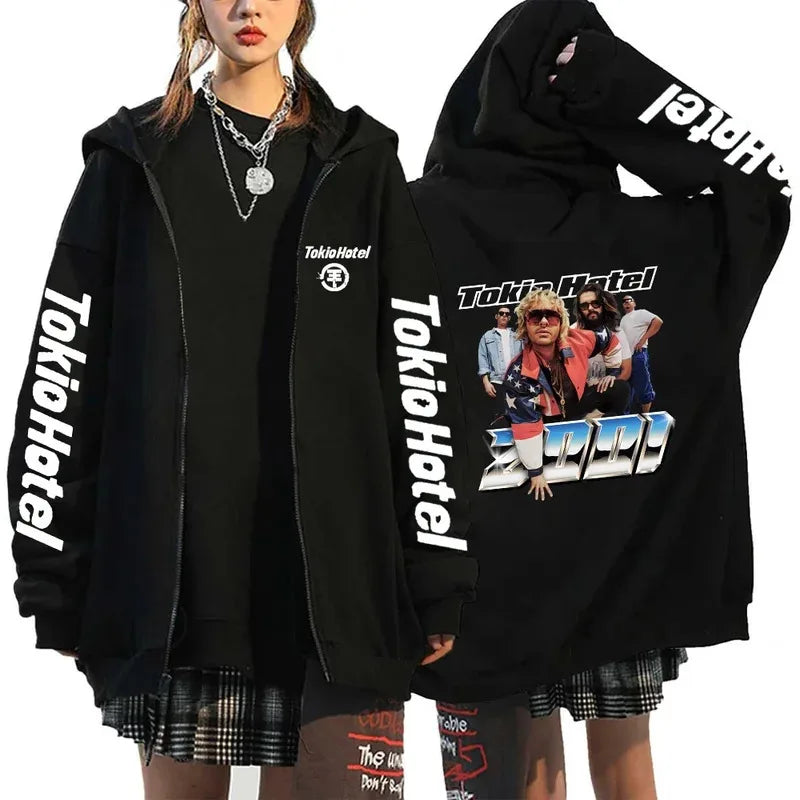 Kaulitz 89 Unisex Streetwear Hoodie – Oversized Fleece Zip Up Jacket for Men and Women