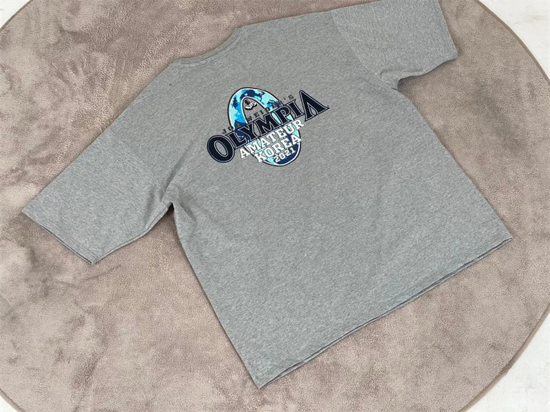 Men’s Gym T-Shirt Short Sleeve Summer Loose Cotton Fitness Sports Training Top