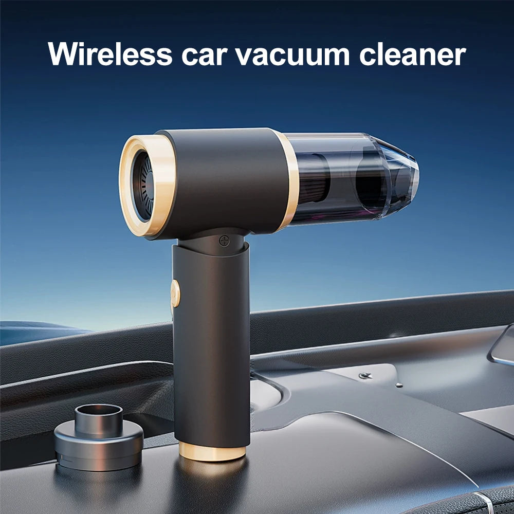 Cordless Rechargeable Car Vacuum Cleaner handheld Portable  Motor Vacuum Cleaner 60W With Short Long Nozzle Brush - trendingshoping.com