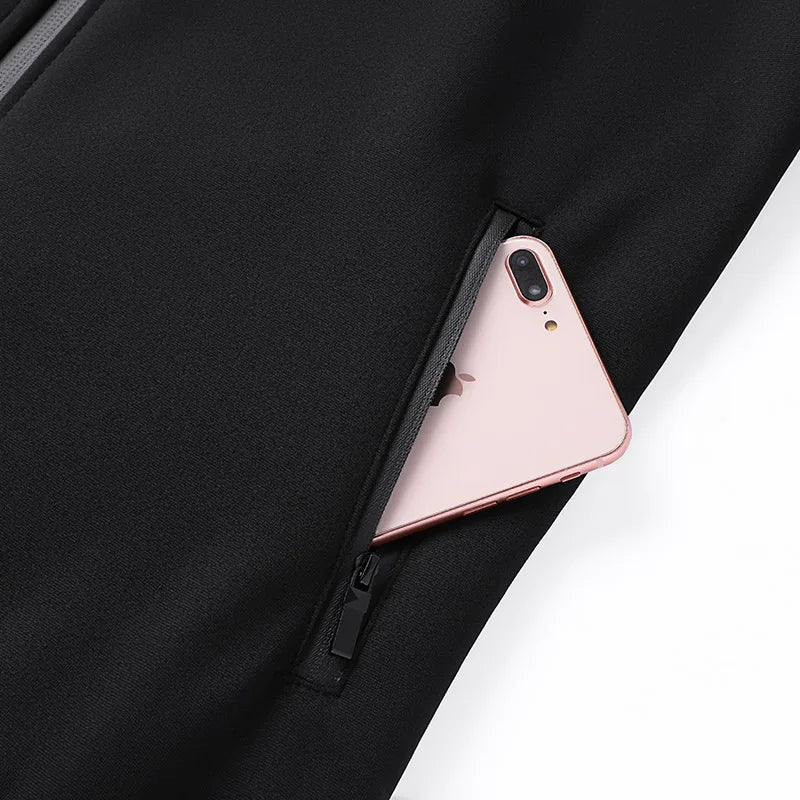 Mens Winter Tech Fleece Tracksuit Set Warm Hooded Sweatshirt and Pants Two Piece