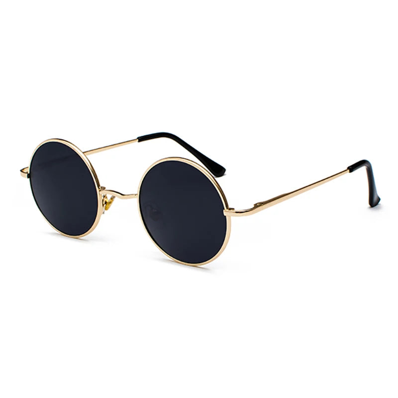 Retro Round Polarized Sunglasses Men Women Alloy Metal Frame UV400