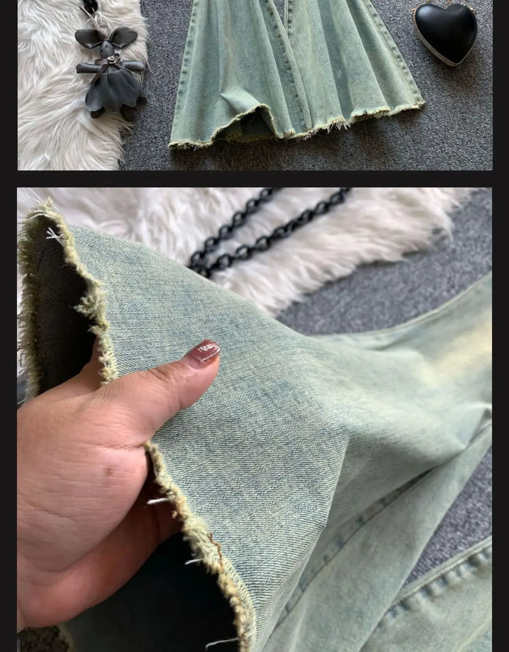 Jeans Women Autumn Chic Daily Flare Trousers Gradient Color High Street Full Length Fashion All-match Temperament Simple Shinny - trendingshoping.com