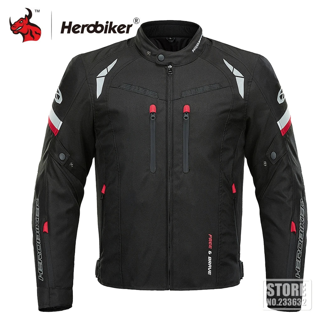 Motorcycle Jacket Waterproof Cold Proof Four Season Motocross Windproof Riding Protective Gear Black