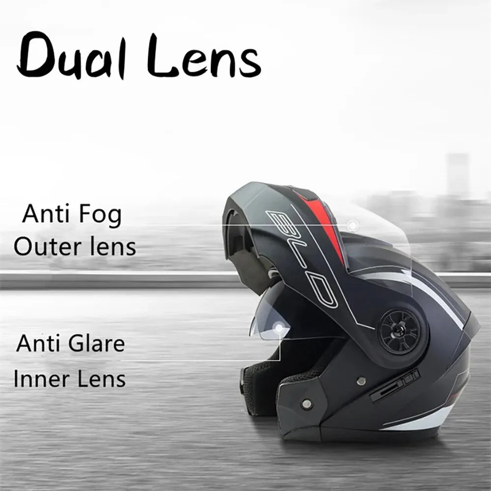 Motocross Racing Modular Flip Up Motorcycle Helmet Dual Lens