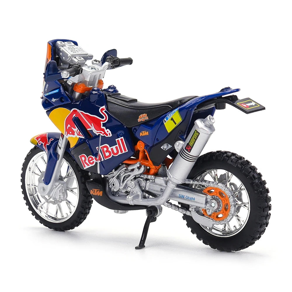 Bburago 1 18 Scale Red Bull KTM 450 Rally 2018 Alloy Die Cast Motorcycle Model Licensed Collectible