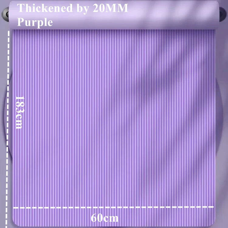 20MM 183x60cm Thick Yoga Mat Anti Slip Sport Fitness Mat for Exercise Yoga Pilates Gymnastics Fitness Equipment