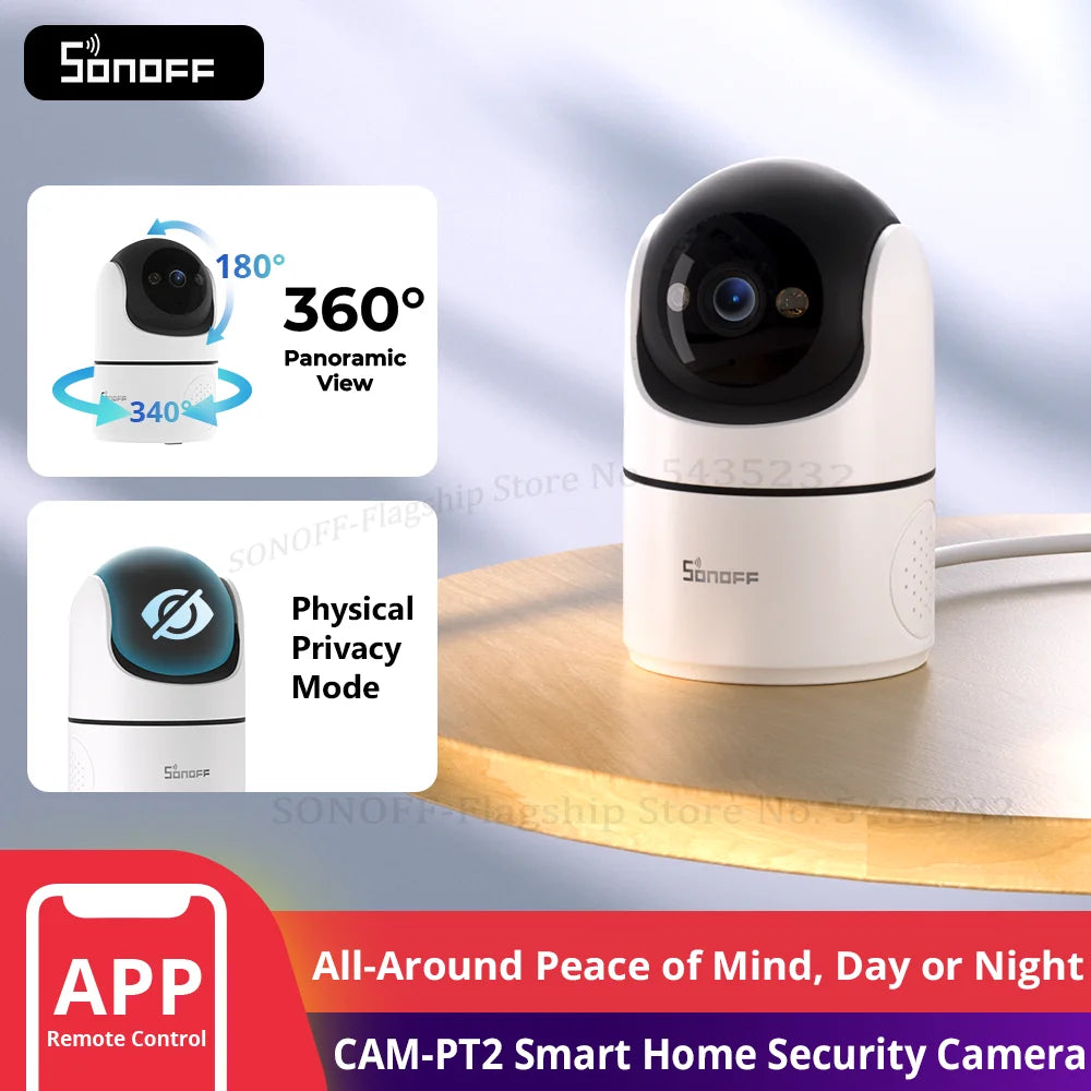 Sonoff Cam PT2 Smart Home Security Camera HD Night Vision Panoramic View Remote Monitoring With Two Way Interaction