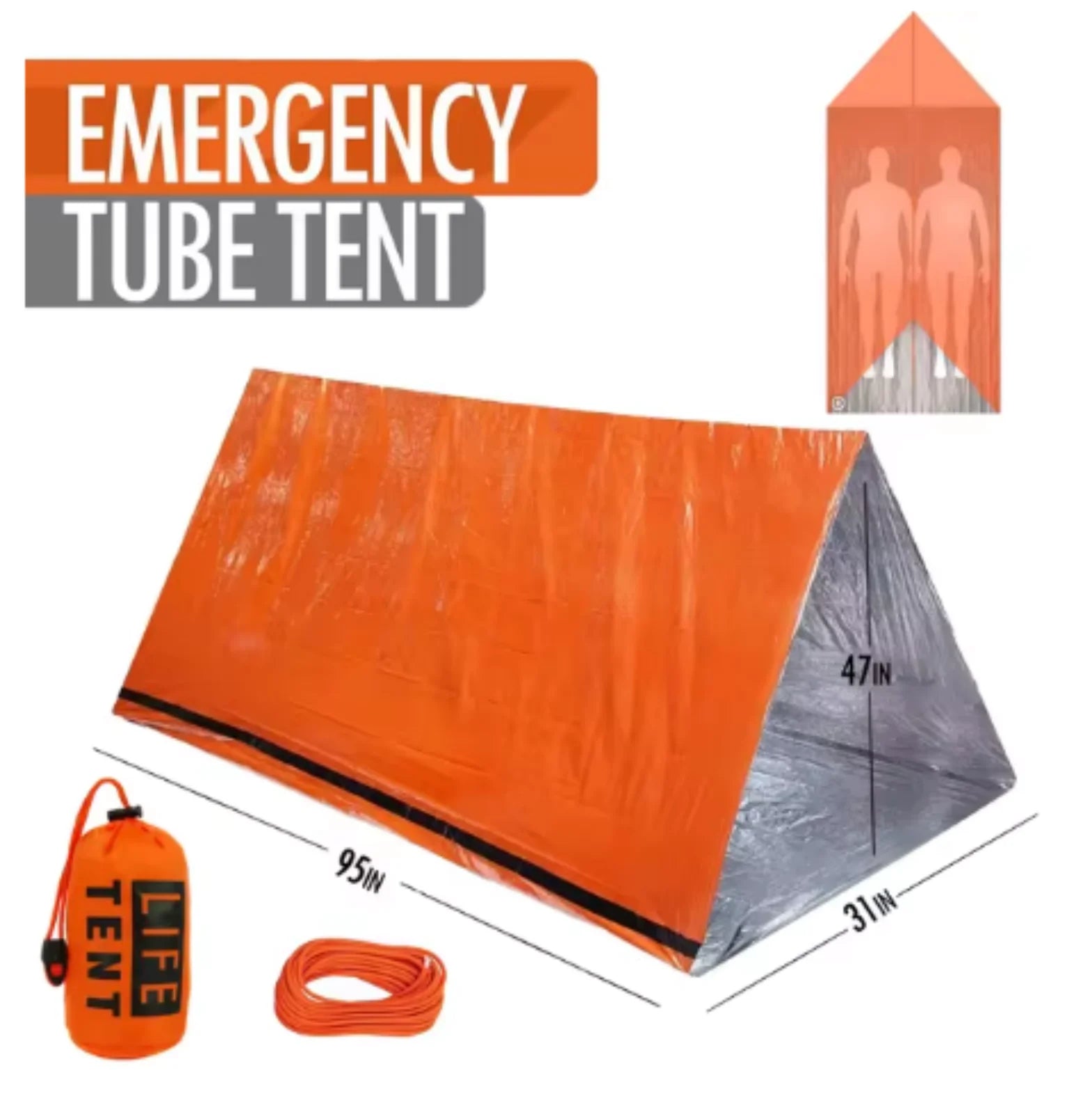 2 Person Emergency Waterproof Camping Travel Tent Portable Outdoor Family Tourist Shelter Gear