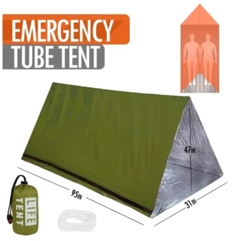 2 Person Emergency Waterproof Camping Travel Tent Portable Outdoor Family Tourist Shelter Gear