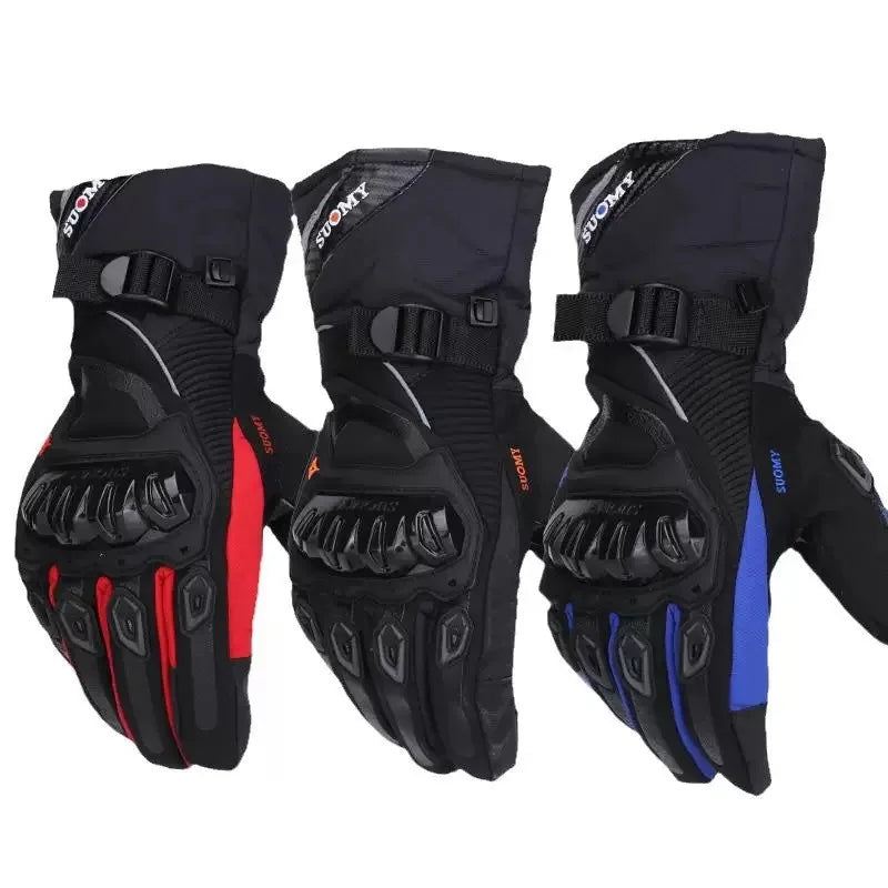 Motorcycle riding gloves are warm, waterproof, windproof, and anti fall in winter, with touch screens for electric bikes