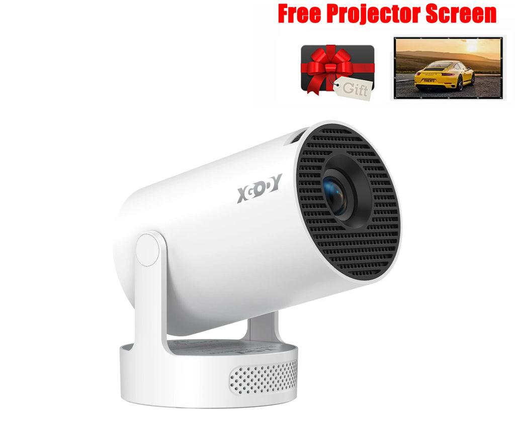 XGODY Projector Gimbal 3S Short Throw 4K Android 11 250ANSI Wifi6 Mini BT5.4 Projector Native 720P Home Cinema Outdoor Portable