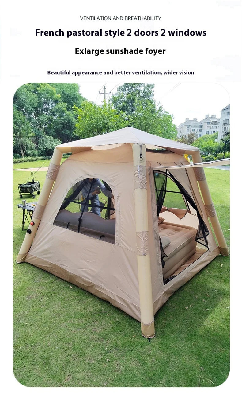 Lohascamping Large Inflatable Camping Air Tent For 4 To 5 People Family Hiking Outdoor Dome Shelter
