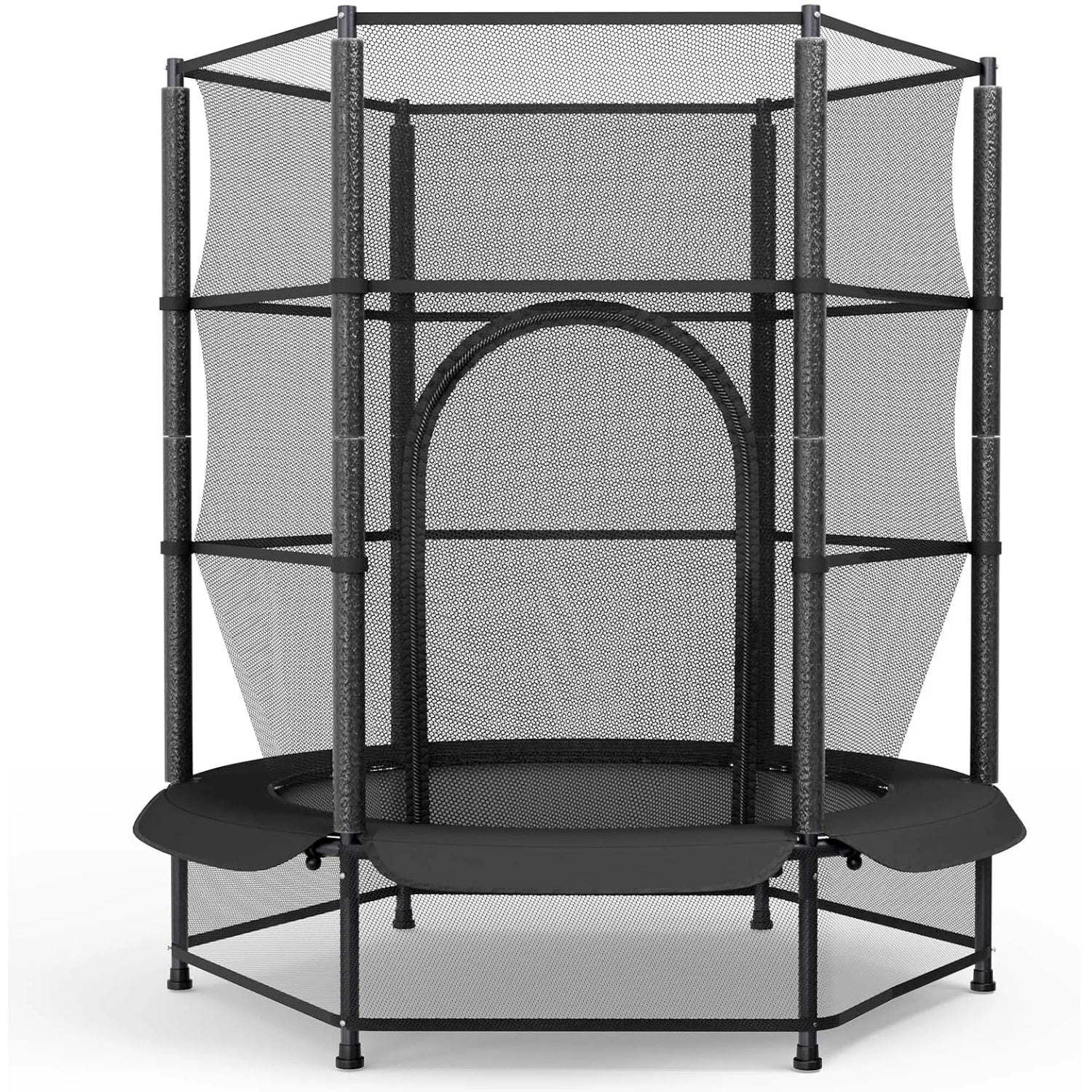 Trampoline for Children, Ø 140cm Mini Toddler Trampoline with Safety Net,Built-in Zipper, Round Trampoline Indoor and Outdoor - trendingshoping.com