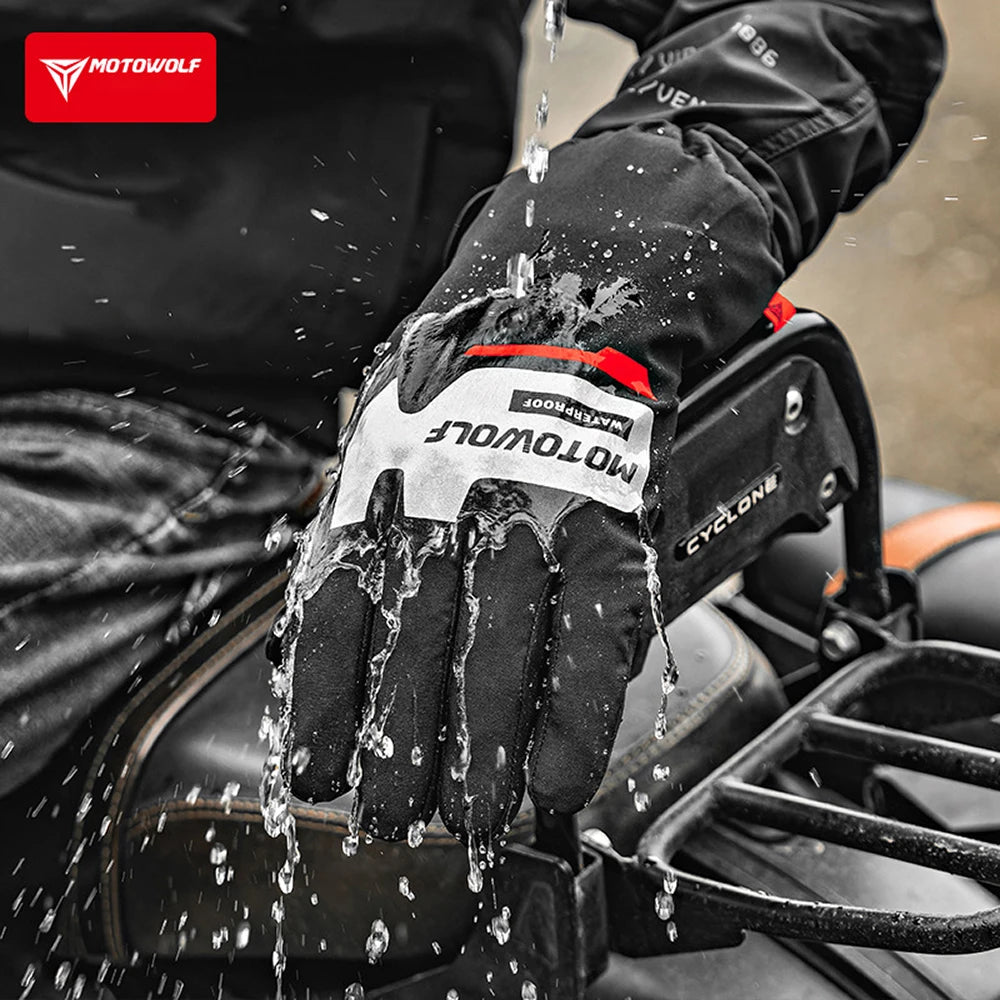 Autumn Winter Motorcycle Riding Gloves Waterproof Rainproof Cover Windproof Warm Motorbiker Racing Rider Accessories Men Women