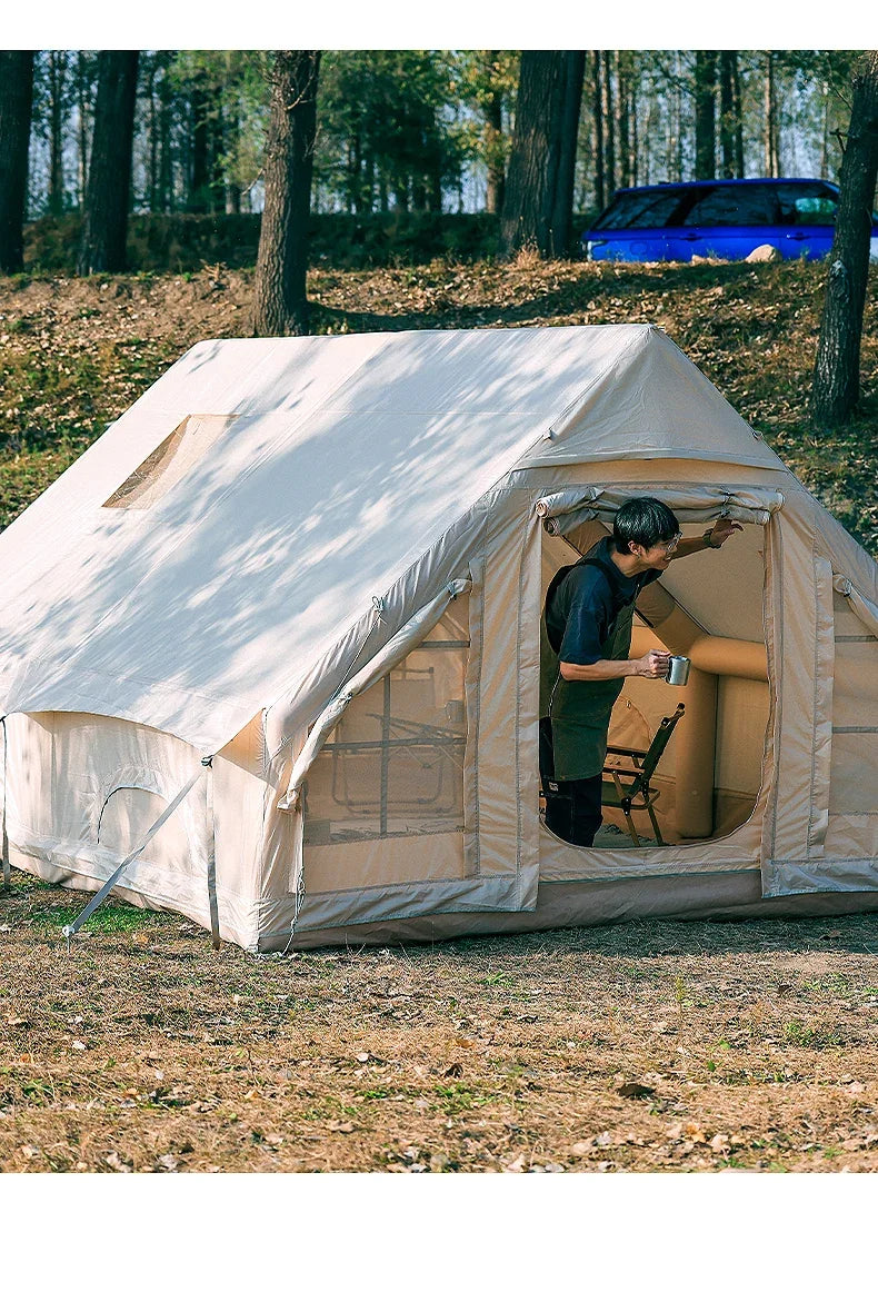 Large Inflatable Camping Tent Outdoor Overnight Shelter Complete Equipment Set With Sun Protection Rain Protection