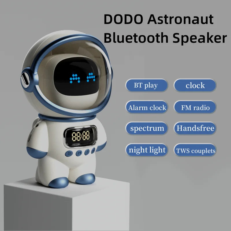 Smart Astronaut Bluetooth Speaker with Night Light, FM Radio, Portable Wireless Subwoofer Speaker