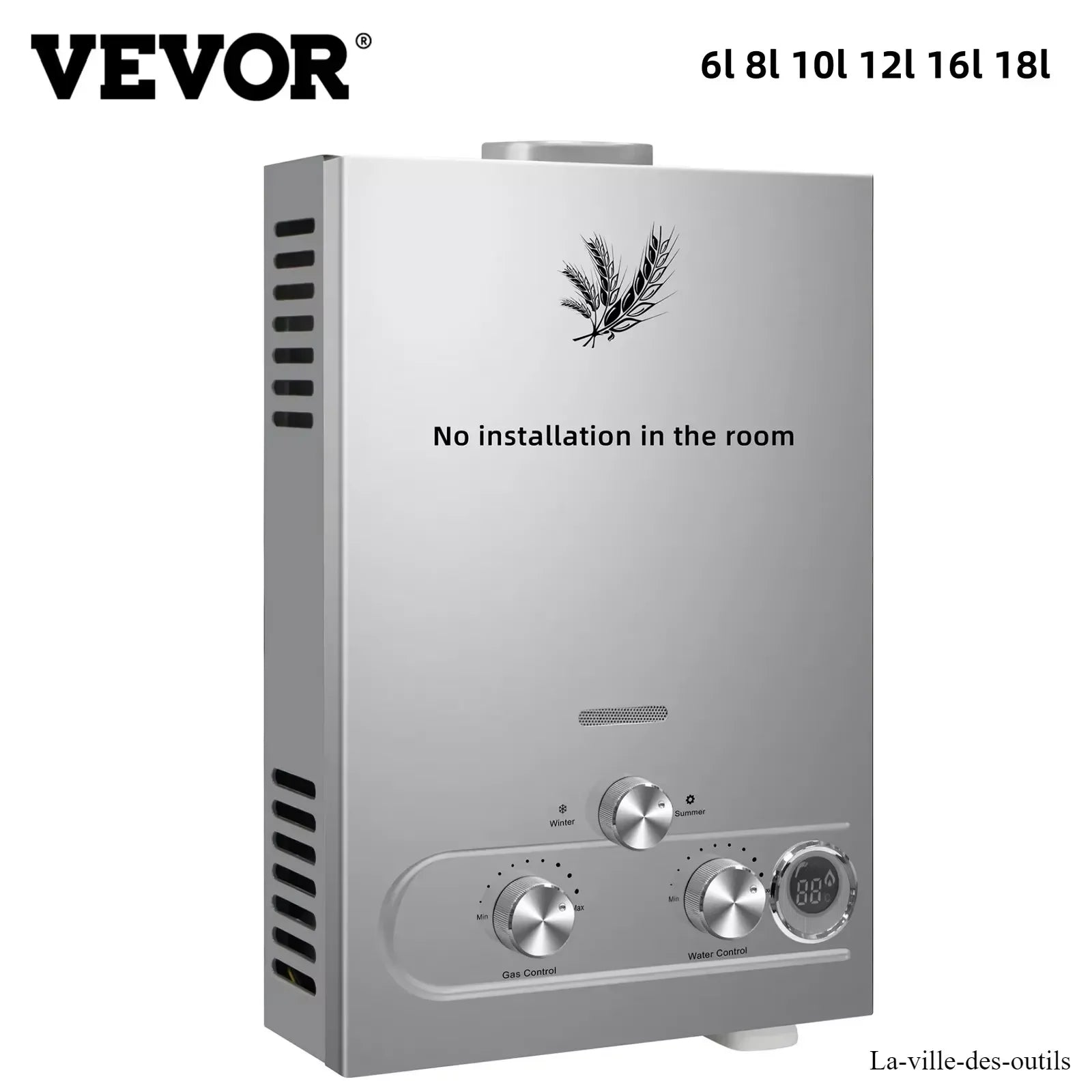 VEVOR LPG liquefied petroleum gas water heater 6L 8L 10L 12L 16L 18L liquefied petroleum gas propane butane water heater - trendingshoping.com