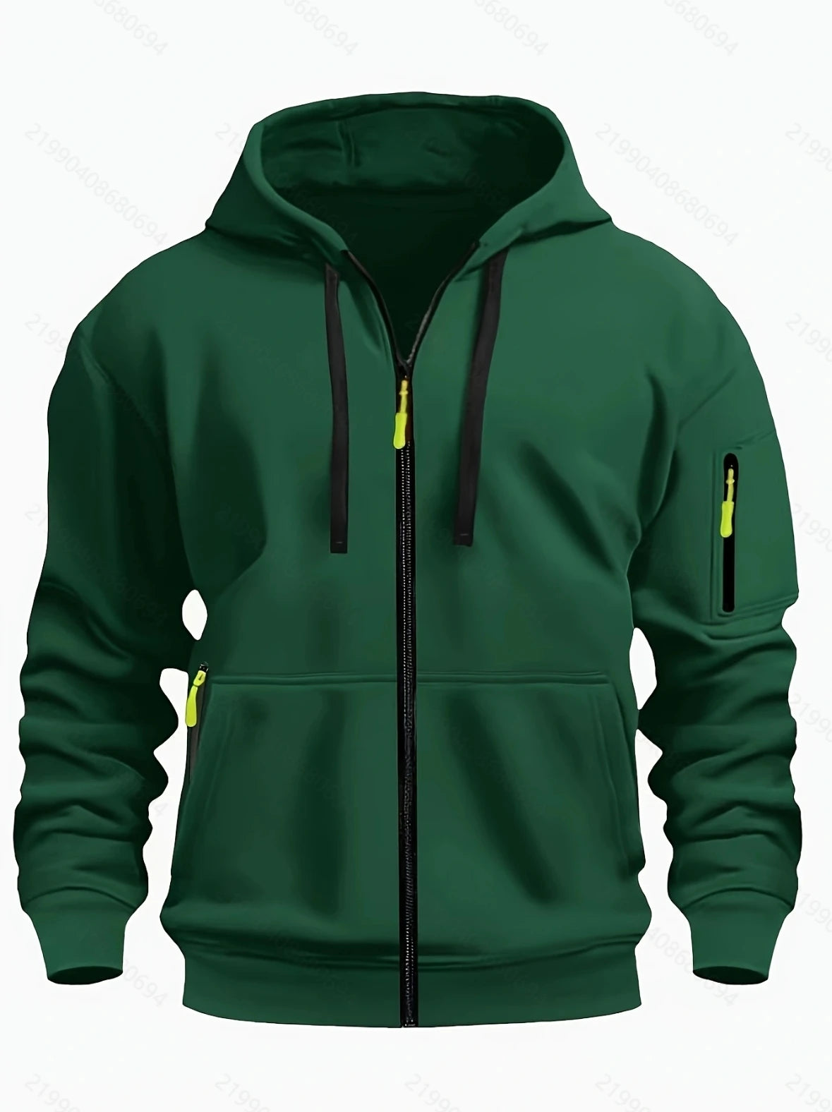 Men’s Winter Warm Zip Hoodie – Casual Sweatshirt with Side Pockets for Outdoor Sports