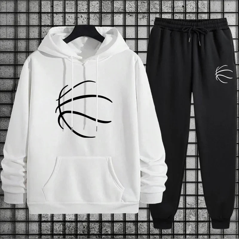 Men's 2-Piece Urban Sportswear Set - Casual Autumn & Winter Hoodie and Joggers Suit